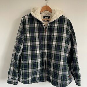L.L. Bean Plaid Sherpa-Lined Jacket